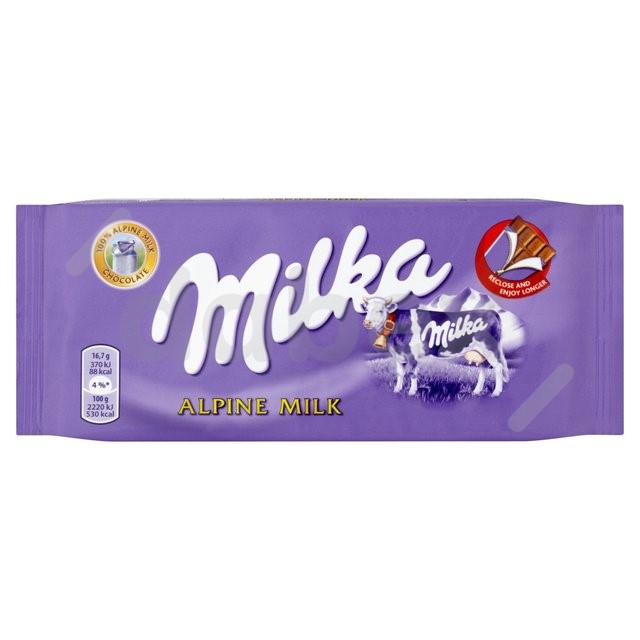 Milka Czekolada Alpine Milk Mleczna 100g/24 IMP